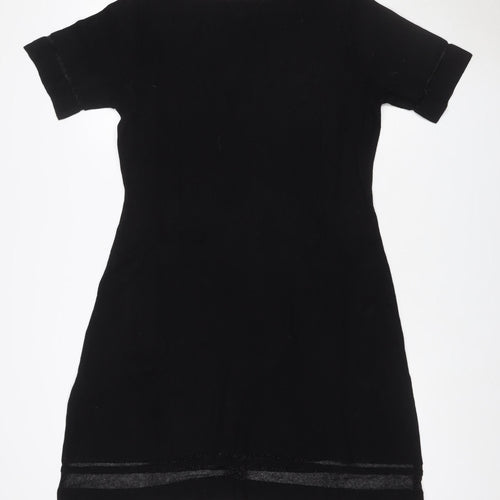Monsoon Women Black UK 14 Knit Roll Neck Glitter Jumper Dress