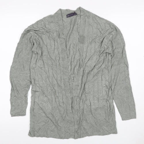 Marks and Spencer Women Grey M Open Knit Cardigan Long Sleeve