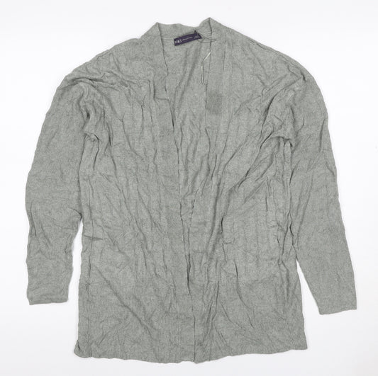 Marks and Spencer Women Grey M Open Knit Cardigan Long Sleeve