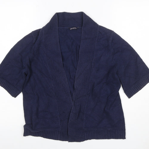 BHS Profile Women’s Blue Open Knit Short Sleeve Cardigan UK 14