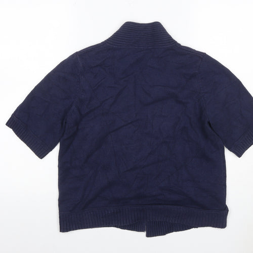 BHS Profile Women’s Blue Open Knit Short Sleeve Cardigan UK 14