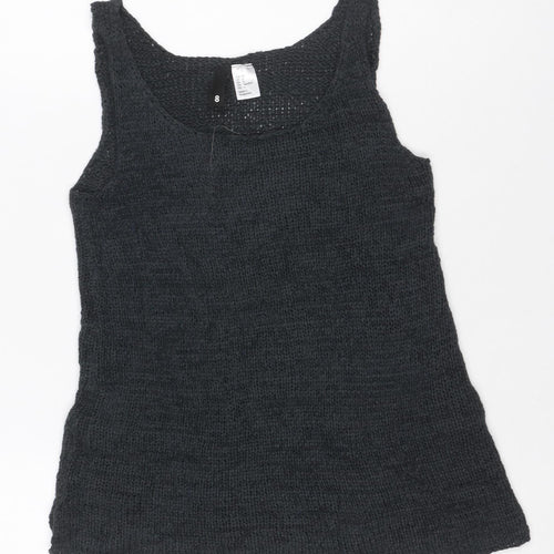 Byhami Women's Black UK 6 Sleeveless Scoop Neck Knit Tank Top