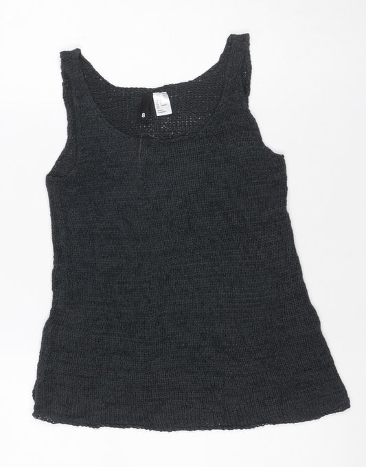 Byhami Women's Black UK 6 Sleeveless Scoop Neck Knit Tank Top