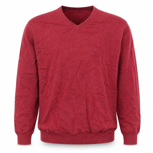 Charles Tyrwhitt Men’s Red L V-Neck Cotton Cashmere Pullover Jumper