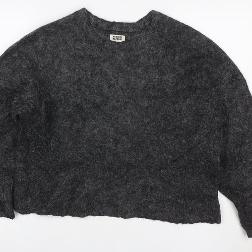 Weekday Women Grey M Mohair Alpaca Knit Crew Neck Jumper