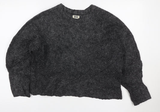 Weekday Women Grey M Mohair Alpaca Knit Crew Neck Jumper