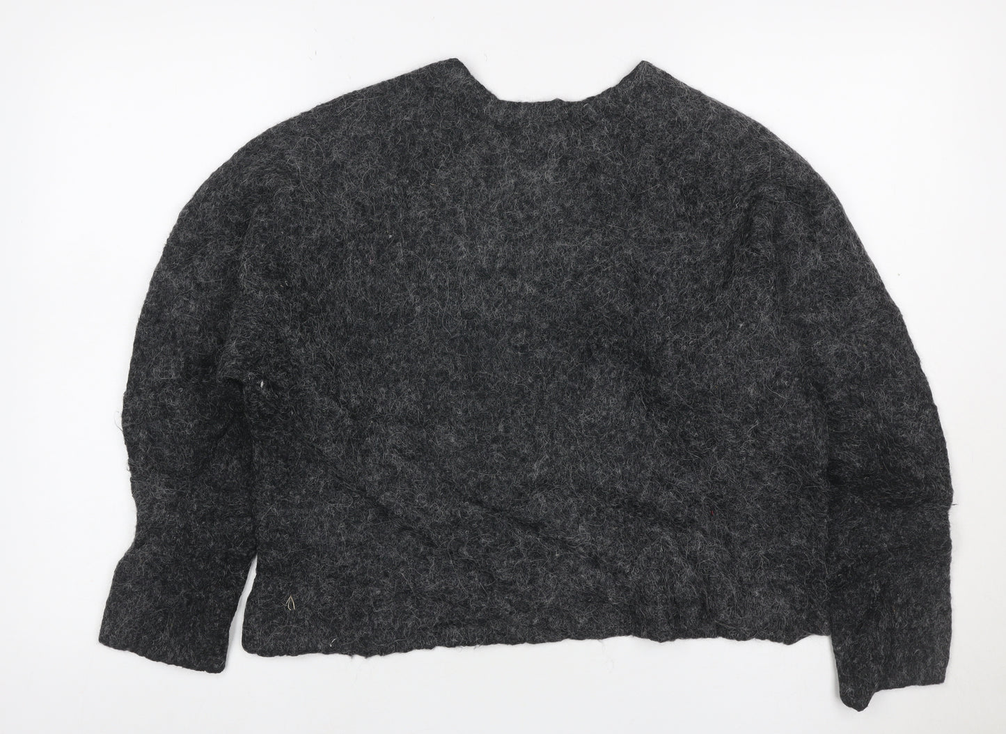 Weekday Women Grey M Mohair Alpaca Knit Crew Neck Jumper