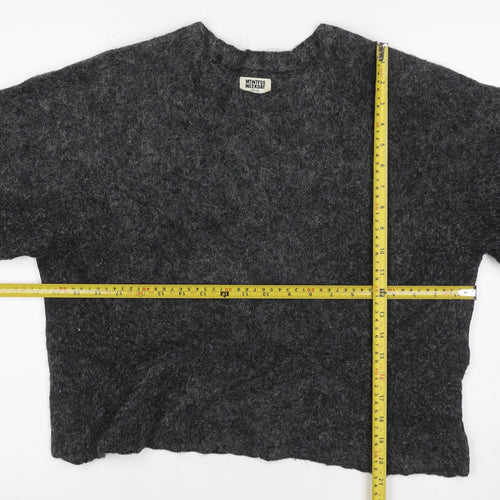Weekday Women Grey M Mohair Alpaca Knit Crew Neck Jumper