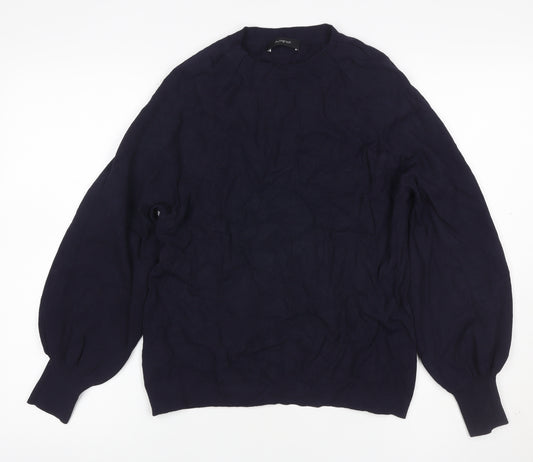 Autograph Women’s Blue UK 10 Balloon Sleeve Crew Neck Pullover Jumper