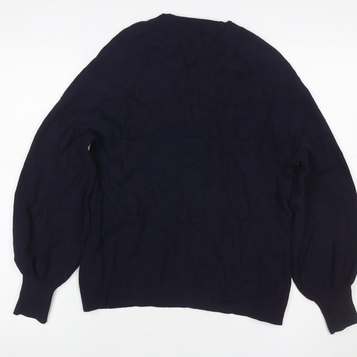 Autograph Women’s Blue UK 10 Balloon Sleeve Crew Neck Pullover Jumper