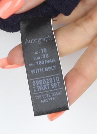 Autograph Women’s Blue UK 10 Balloon Sleeve Crew Neck Pullover Jumper