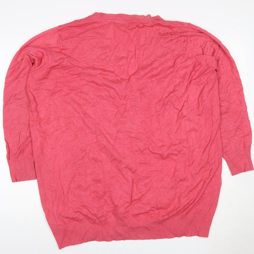 Capsule Women’s Pink UK 14 V-Neck Button Pocket Knit Cardigan
