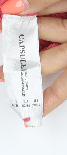 Capsule Women’s Pink UK 14 V-Neck Button Pocket Knit Cardigan