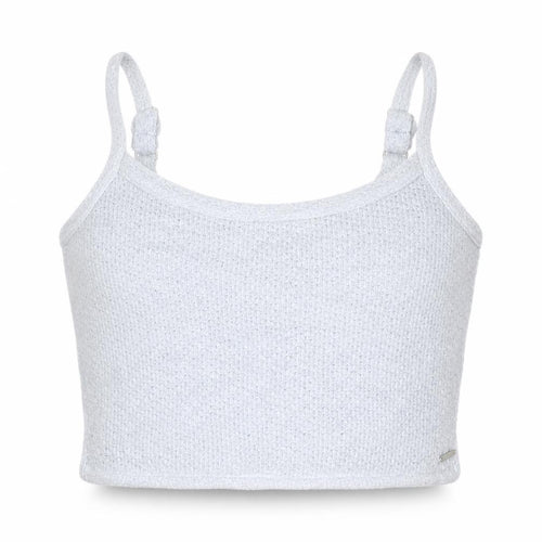Hollister Women Blue M Cropped Knit Adjustable Strap Tank Top