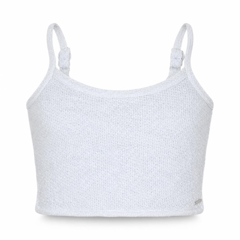 Hollister Women Blue M Cropped Knit Adjustable Strap Tank Top