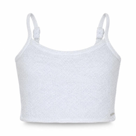 Hollister Women Blue M Cropped Knit Adjustable Strap Tank Top