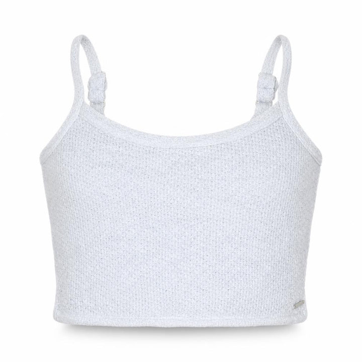 Hollister Women Blue M Cropped Knit Adjustable Strap Tank Top