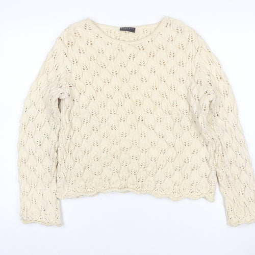 Alex & Co Women Ivory UK 20 Wool Blend Open Knit Pullover Jumper