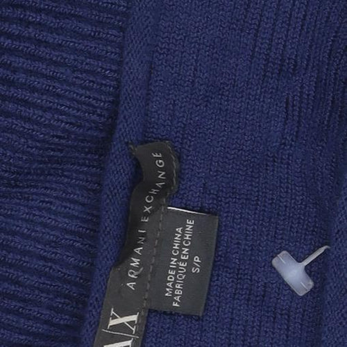 Armani Exchange Women Blue XL Knit Jumper Dress Long Sleeve V-Neck
