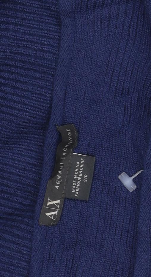 Armani Exchange Women Blue XL Knit Jumper Dress Long Sleeve V-Neck