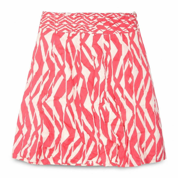 Monsoon Women’s Pink UK 22 Geometric Linen Silk A-Line Knee Skirt