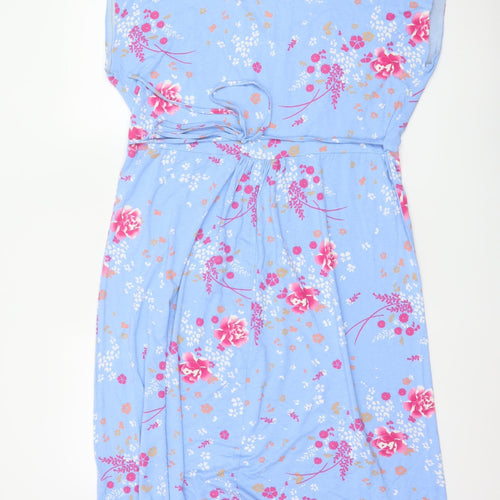 Joe Browns Women Blue Floral Midi Fit & Flare Dress UK 16 V-Neck