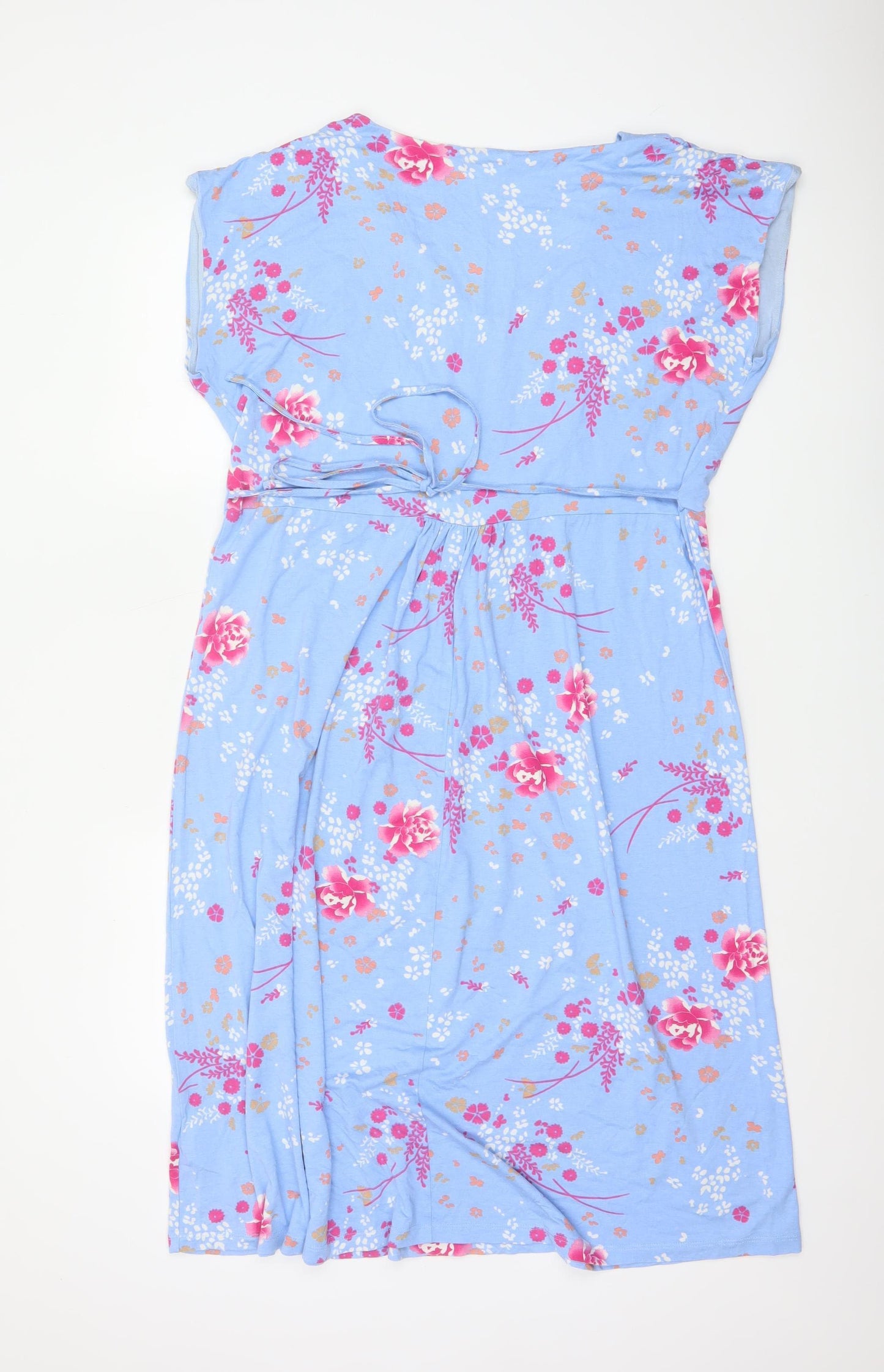 Joe Browns Women Blue Floral Midi Fit & Flare Dress UK 16 V-Neck