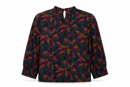 Seasalt Cornwall Women Multicoloured UK 20 Floral V-Neck 3/4 Sleeve Blouse