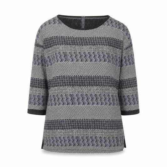 White Stuff Women Black Grey Geometric Cotton Tunic Blouse UK 10