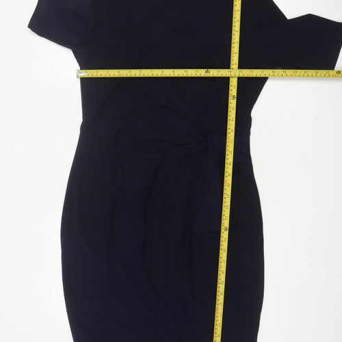 The Collection Debenhams Women Blue UK 14 Knee Length Sheath Belted Dress