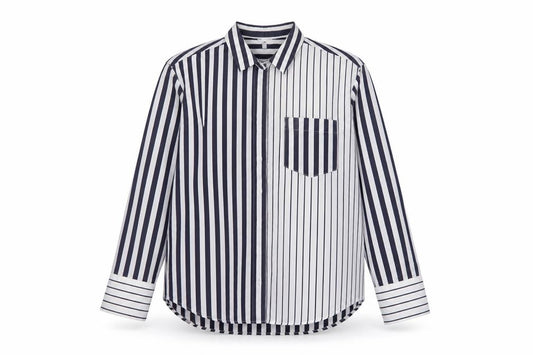 Next Women’s Blue White Striped Cotton Button-Up Shirt UK 12