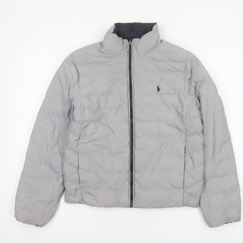 Polo Ralph Lauren Girls Grey Puffer Jacket 14-15 Years Quilted Zip