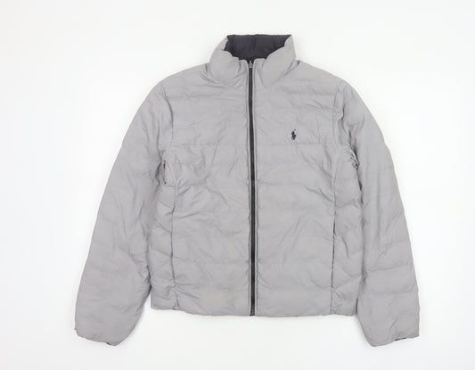 Polo Ralph Lauren Girls Grey Puffer Jacket 14-15 Years Quilted Zip