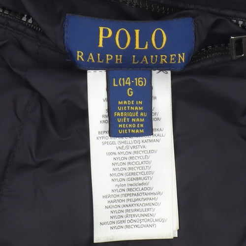 Polo Ralph Lauren Girls Grey Puffer Jacket 14-15 Years Quilted Zip