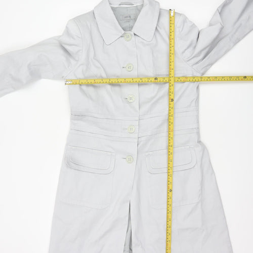 Marks and Spencer Women White UK 14 Long Cotton Trench Coat