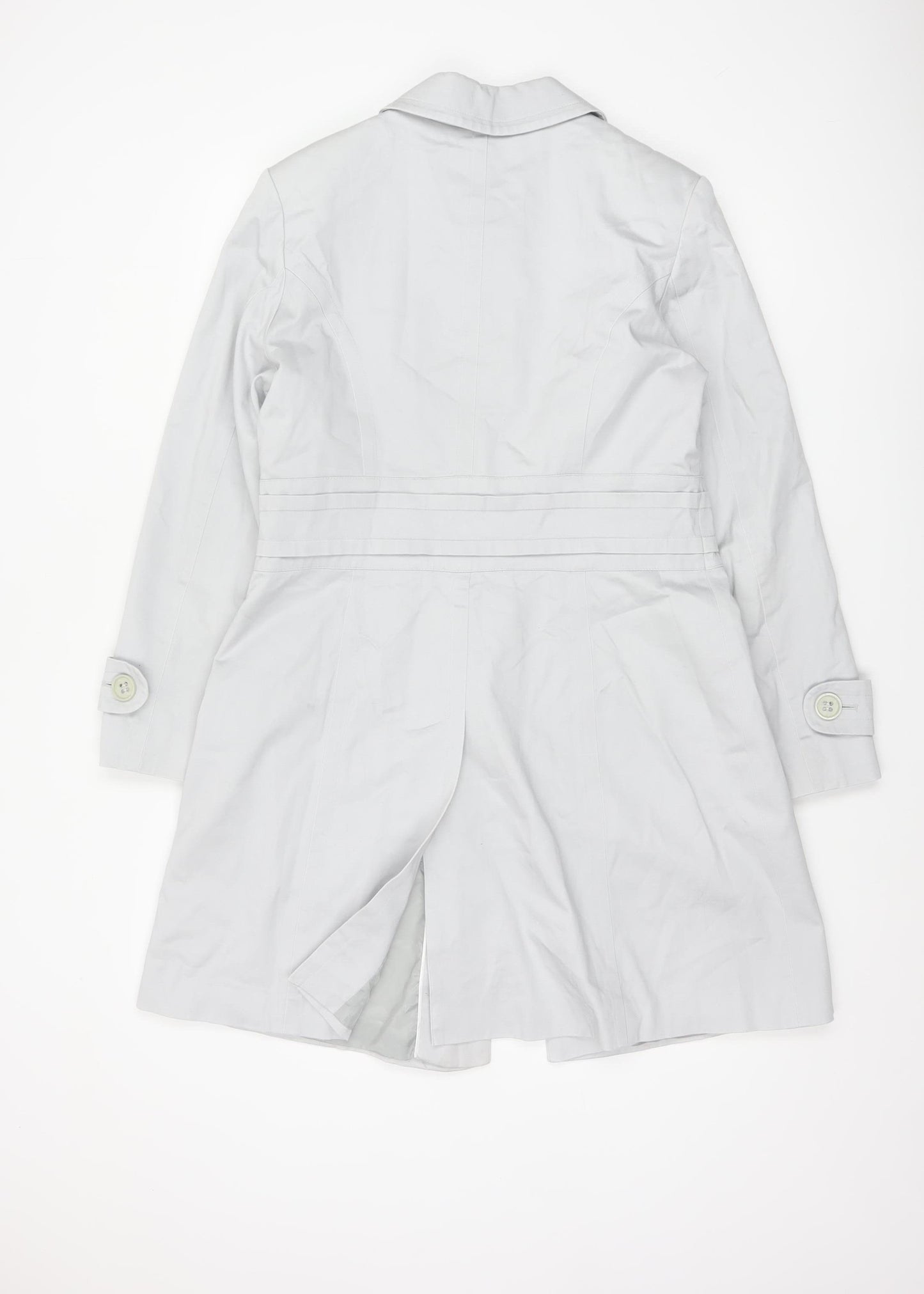 Marks and Spencer Women White UK 14 Long Cotton Trench Coat
