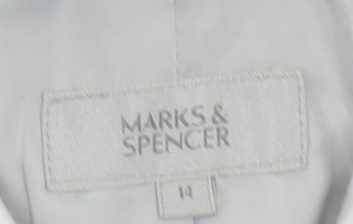 Marks and Spencer Women White UK 14 Long Cotton Trench Coat