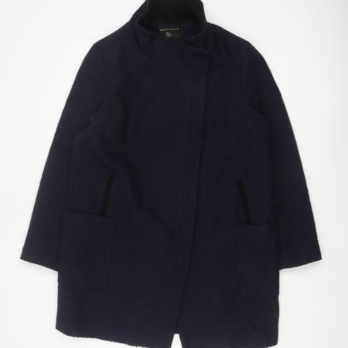 Dorothy Perkins Women’s Navy Blue Textured Overcoat UK 16 Lined