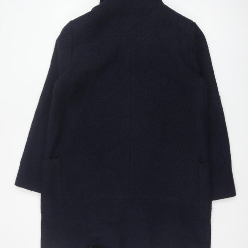Dorothy Perkins Women’s Navy Blue Textured Overcoat UK 16 Lined