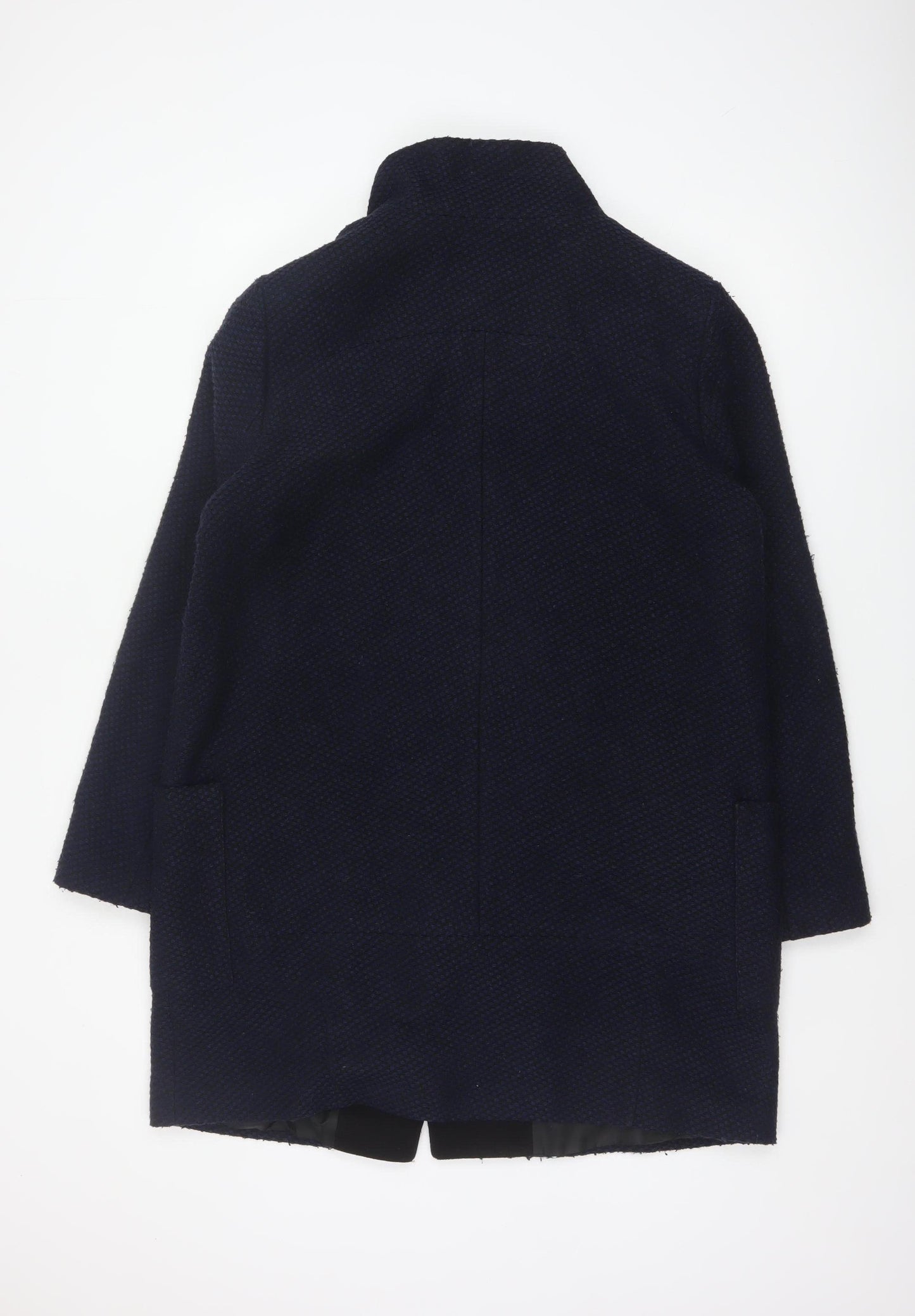 Dorothy Perkins Women’s Navy Blue Textured Overcoat UK 16 Lined