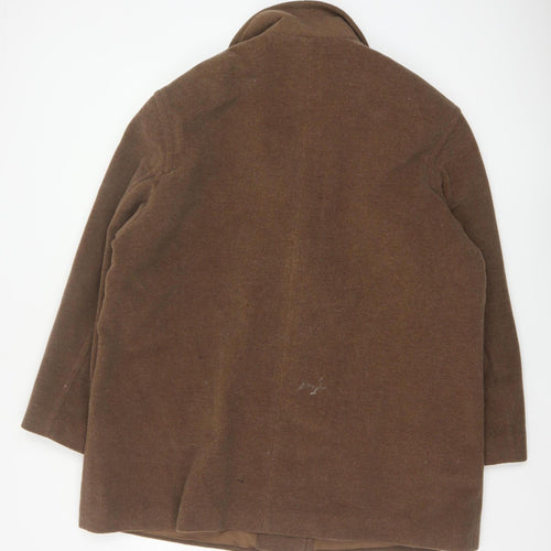 Bhs Women’s Brown UK 20 Wool Blend Pea Coat Double-Breasted Lined