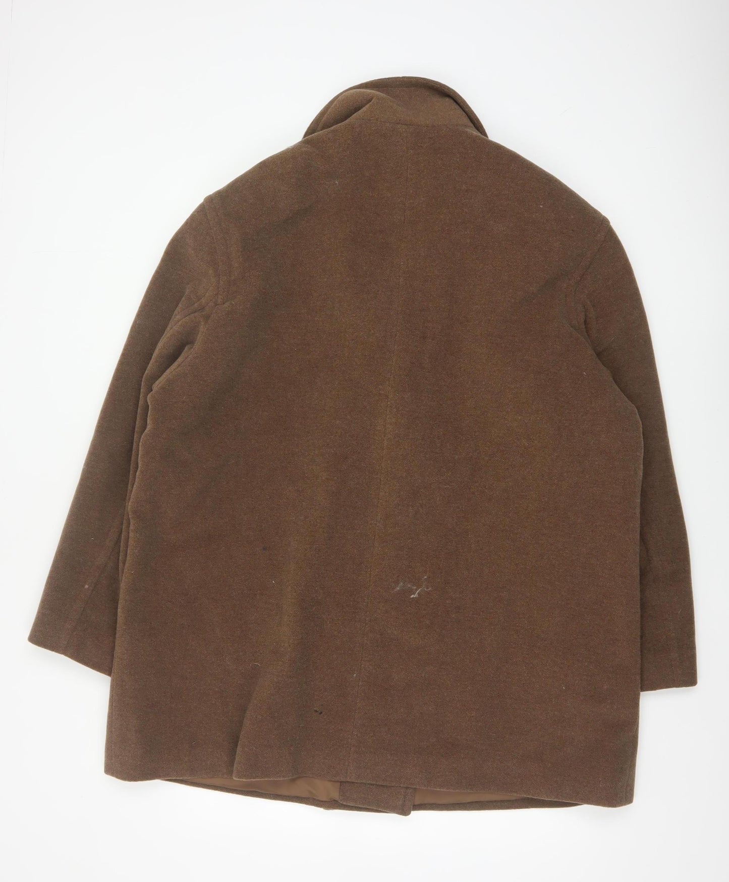 Bhs Women’s Brown UK 20 Wool Blend Pea Coat Double-Breasted Lined