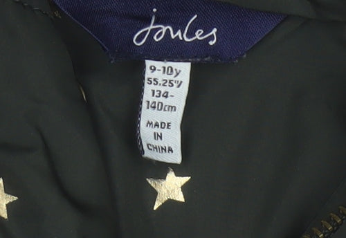 Joules Girls Green Star Print Padded Hooded Gilet Waistcoat 9-10 Years