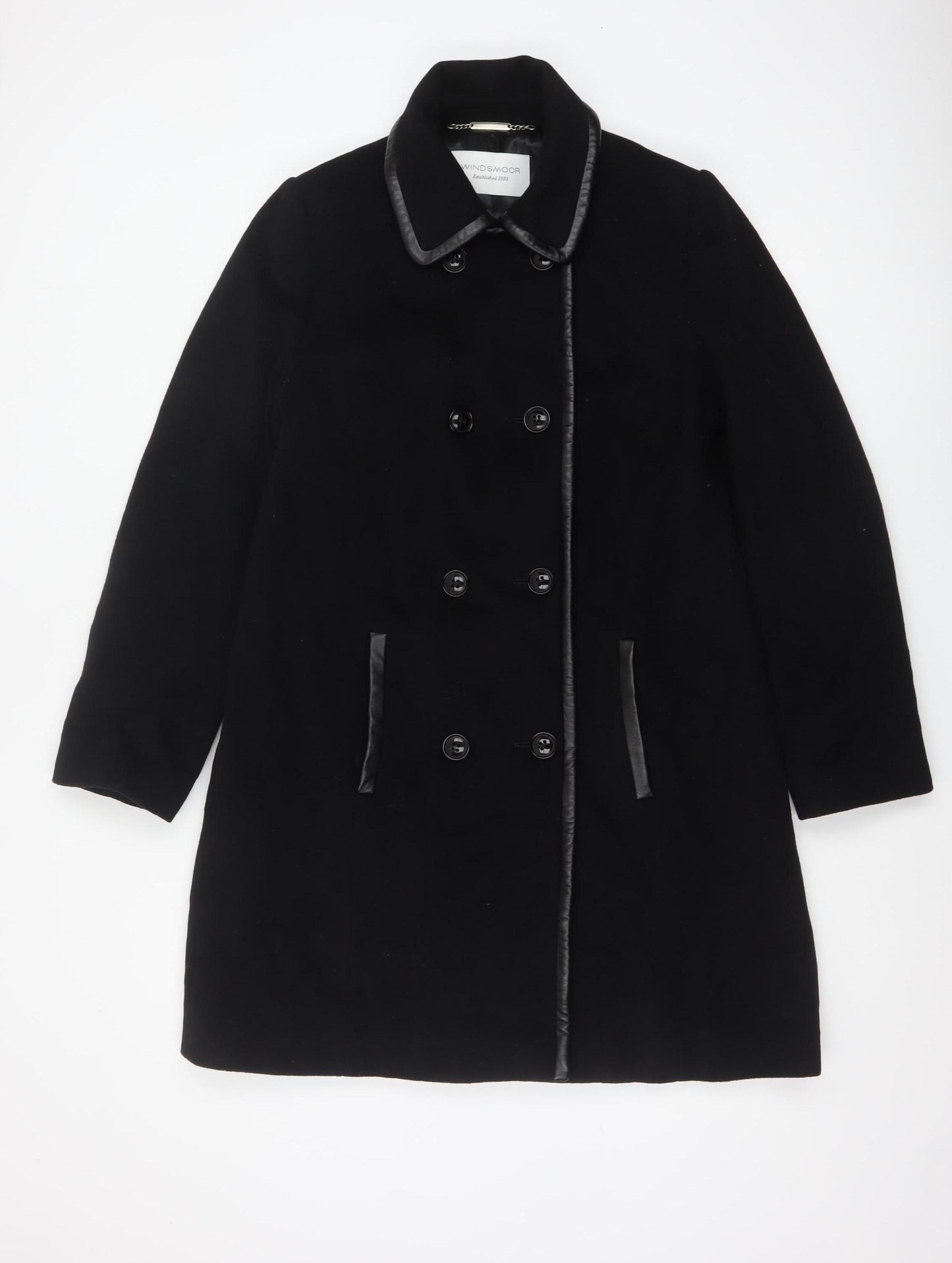 Windsmoor Women’s Black UK 12 Wool Cashmere Long Pea Coat
