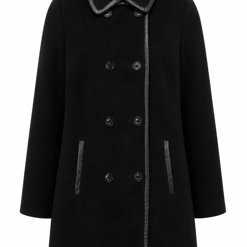 Windsmoor Women’s Black UK 12 Wool Cashmere Long Pea Coat