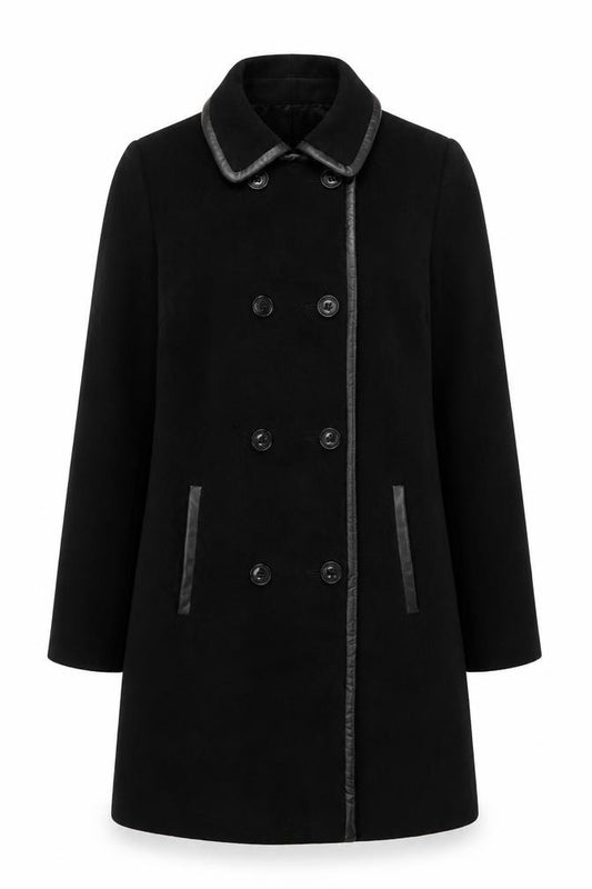 Windsmoor Women’s Black UK 12 Wool Cashmere Long Pea Coat