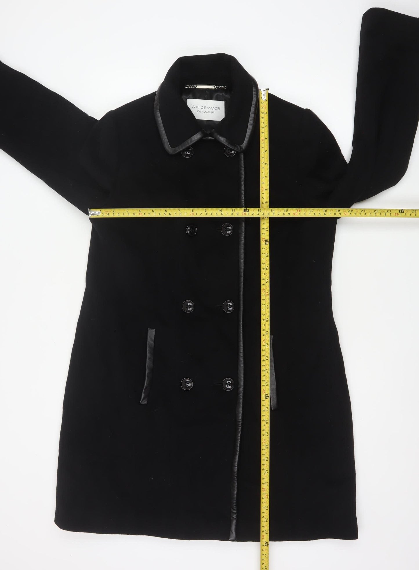 Windsmoor Women’s Black UK 12 Wool Cashmere Long Pea Coat