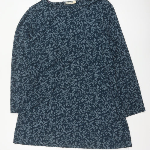 Lily Originals Women’s Blue Floral Jersey Tunic Blouse UK 18 Long Sleeve