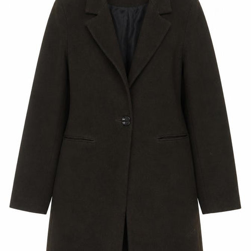 New Look Women’s Brown UK 12 Long Single-Breasted Overcoat