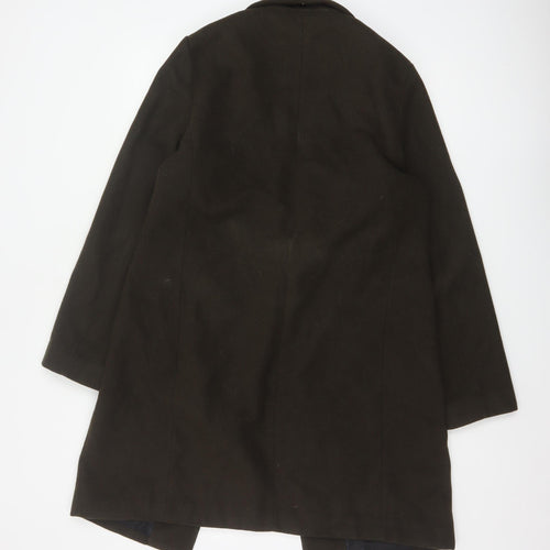 New Look Women’s Brown UK 12 Long Single-Breasted Overcoat